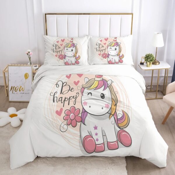 Housse de couette Bébé licorne, parure de lit